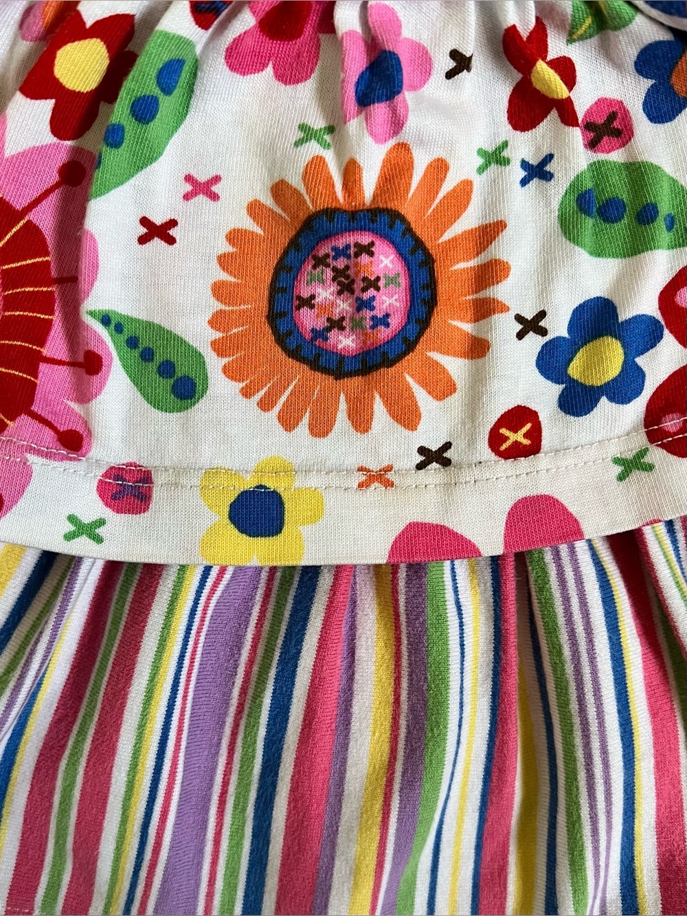 Hanna Andersson Bright Floral & Stripe Tiered Skirt - Picture 3 of 3